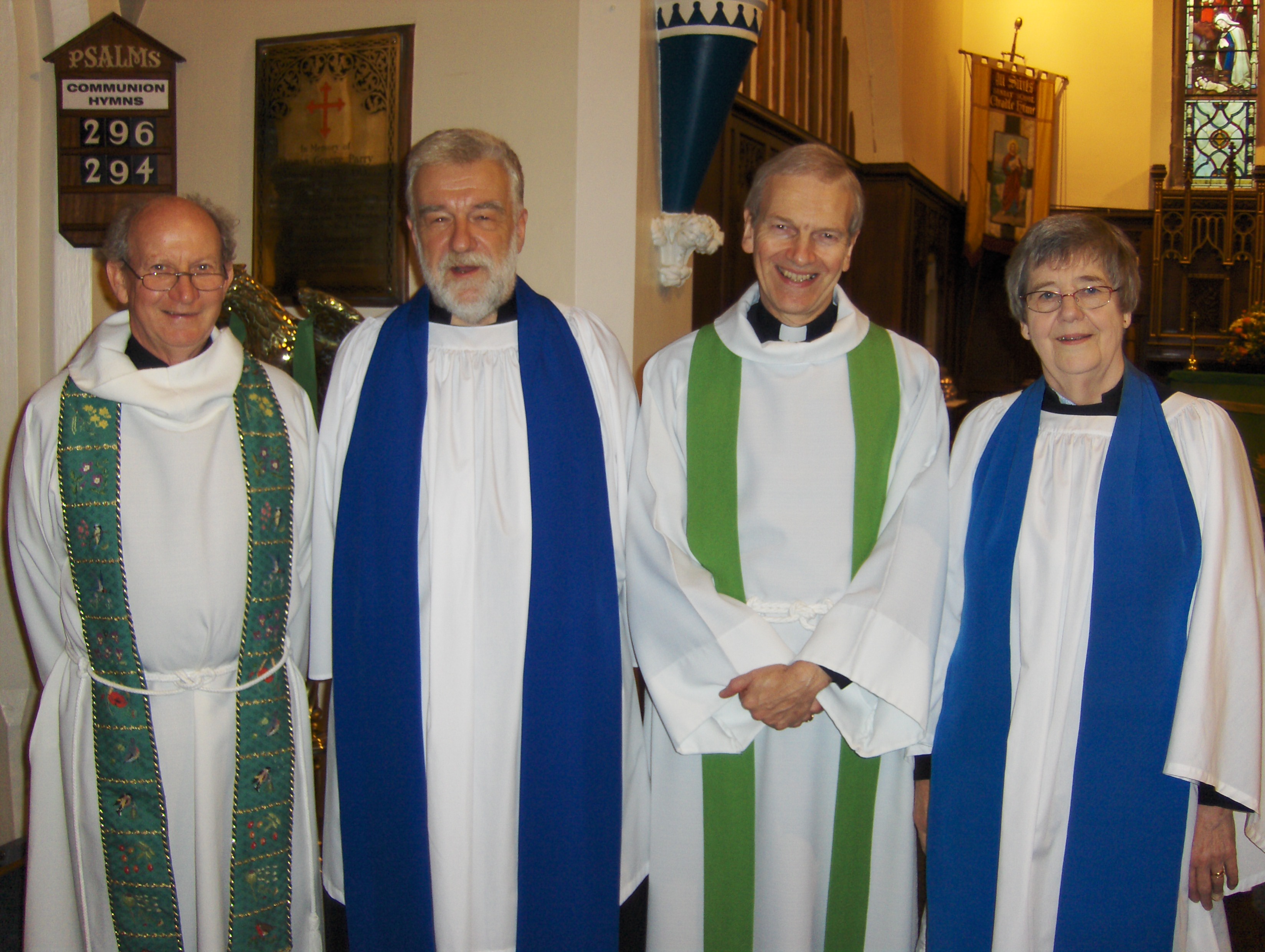 Rev David Parker, Michael Aiers, Rev Canon Howard Eales, Pat Yates