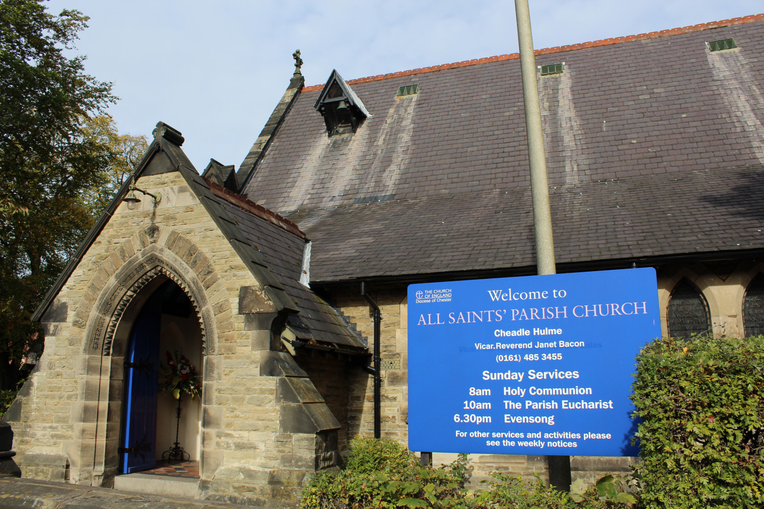 Phot of the front of All Saints Church