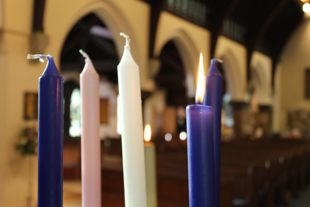 Advent candles at All Saints Cheadle Hulme